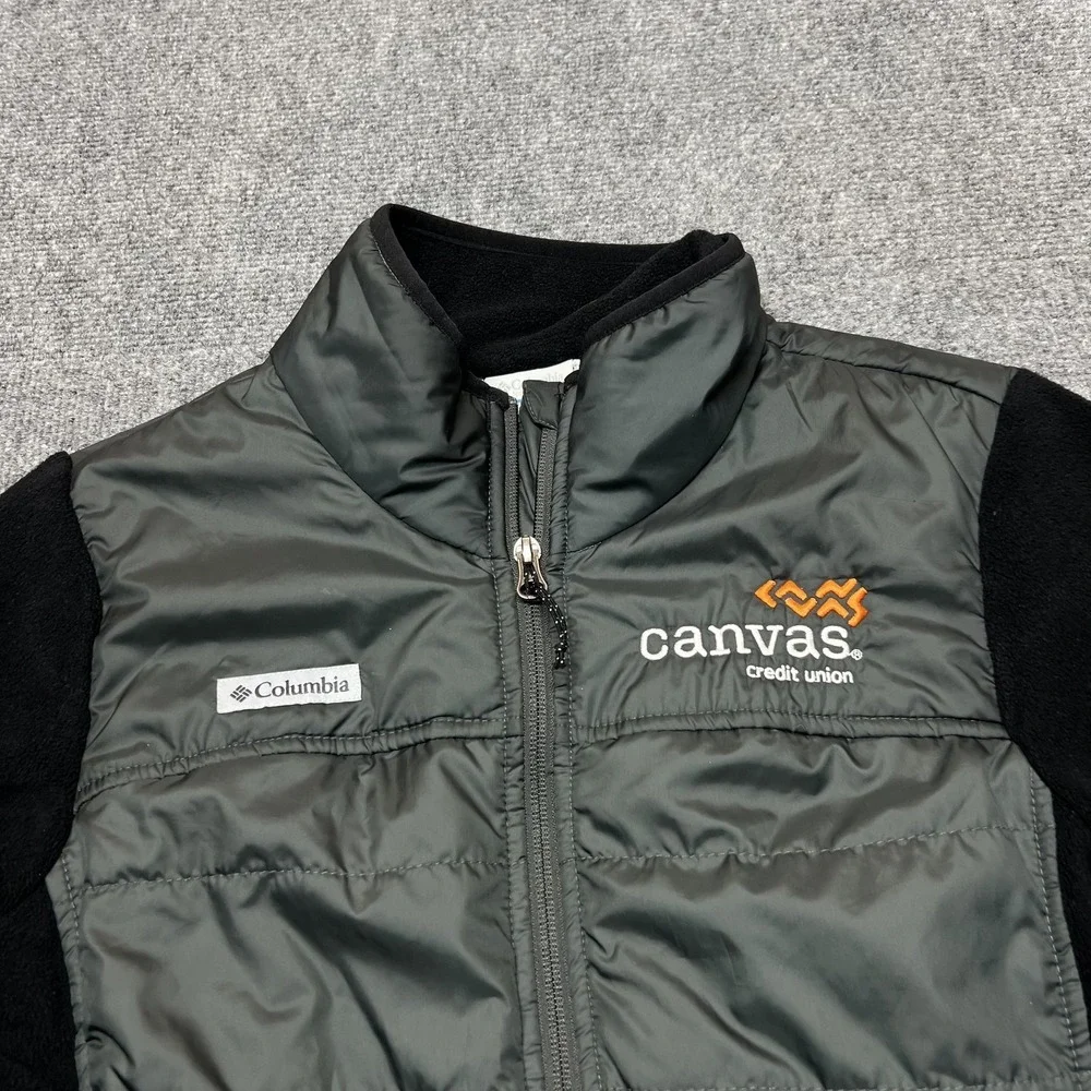 Columbia Omni-Heat Jacket Womens Large Black Fleece Lined Full Zip Canvas Credit - Picture 2 of 12
